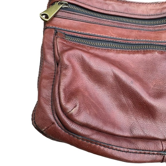 Fossil Leather Crossbody Bag Womens Purse Soft Leather Brown Boho - Picture 10 of 16